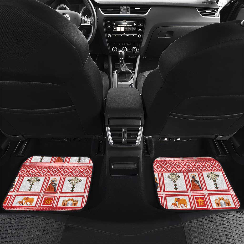 Personalized Ethiopia Melikam Gena Car Mats Merry Christmas Lion of Judah