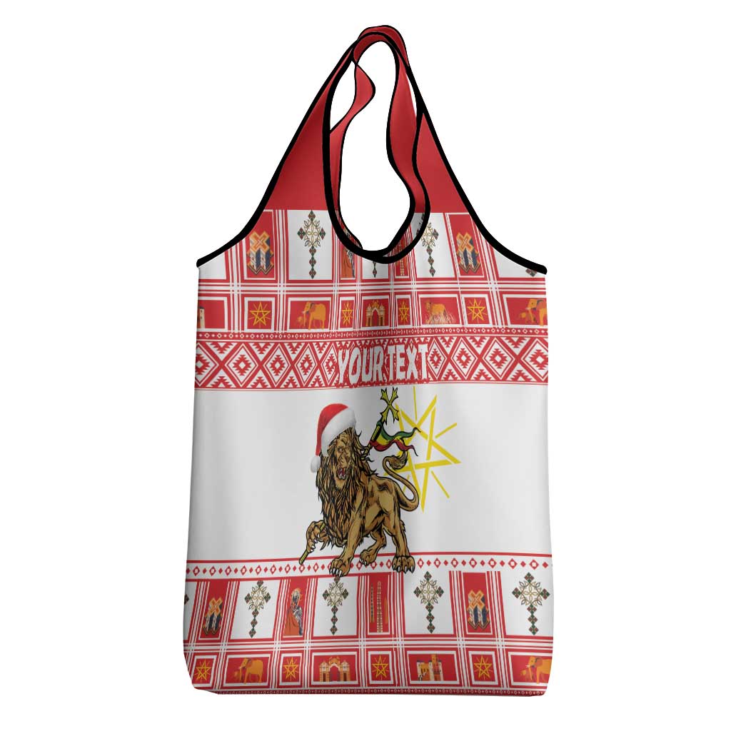 Personalized Ethiopia Melikam Gena Grocery Bag Merry Christmas Lion of Judah