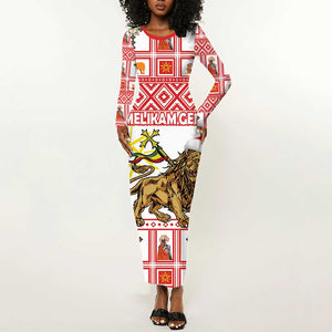 Personalized Ethiopia Melikam Gena Long Sleeve Bodycon Dress Merry Christmas Lion of Judah LT18