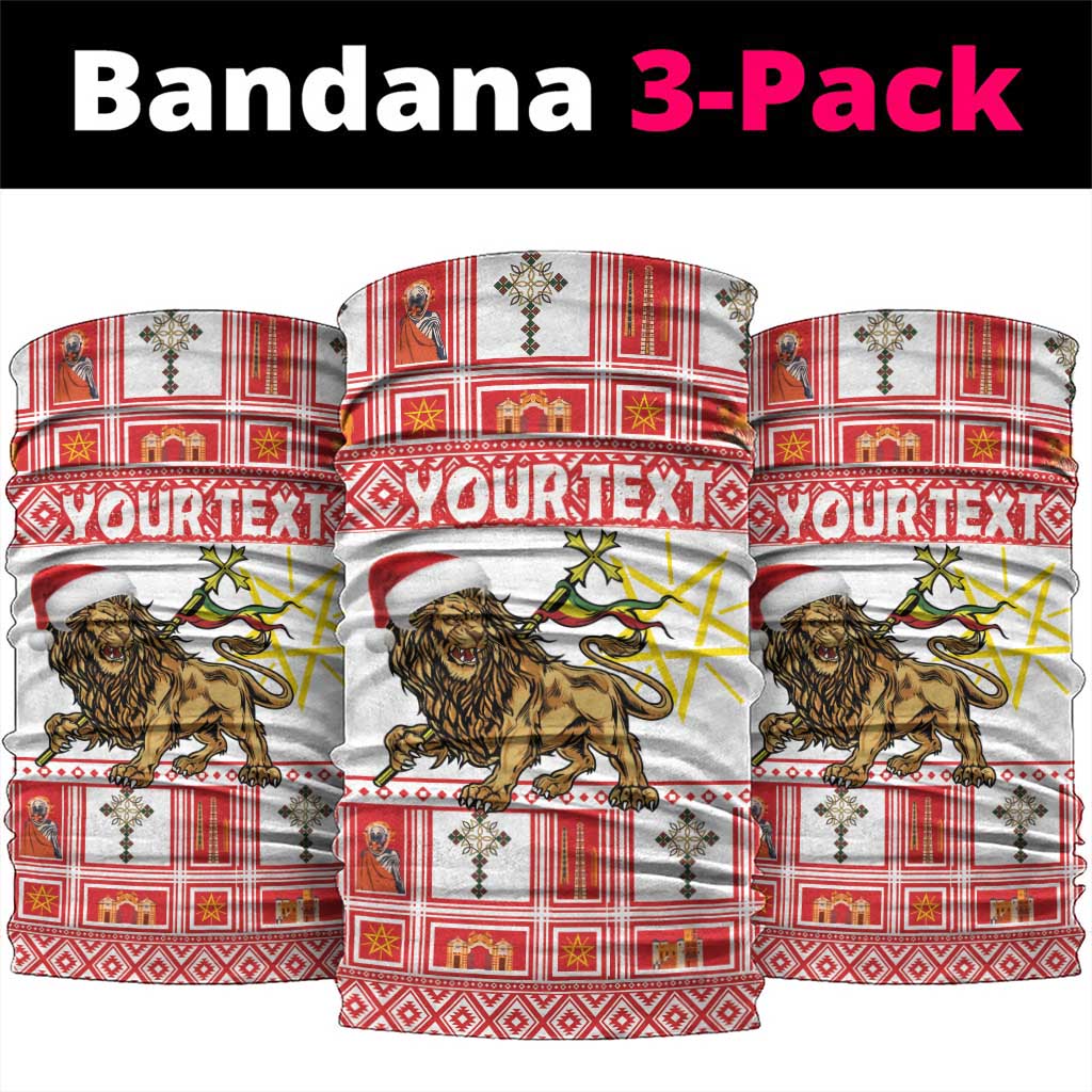 Personalized Ethiopia Melikam Gena Neck Gaiter Merry Christmas Lion of Judah LT18