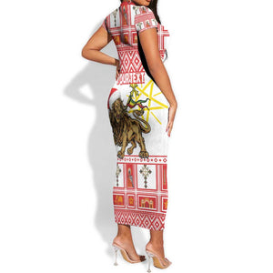 Personalized Ethiopia Melikam Gena Short Sleeve Bodycon Dress Merry Christmas Lion of Judah LT18