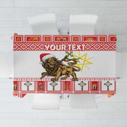 Personalized Ethiopia Melikam Gena Tablecloth Merry Christmas Lion of Judah