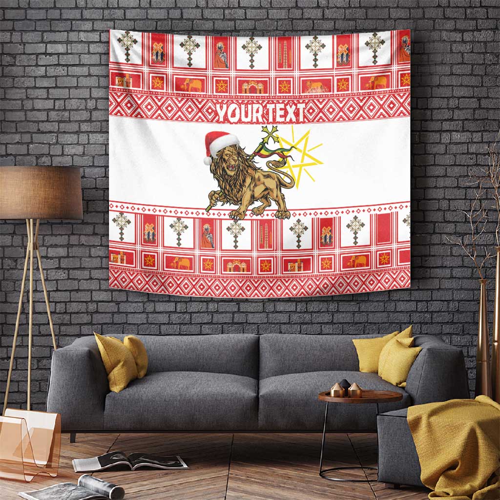 Personalized Ethiopia Melikam Gena Tapestry Merry Christmas Lion of Judah