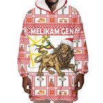 Personalized Ethiopia Melikam Gena Wearable Blanket Hoodie Merry Christmas Lion of Judah