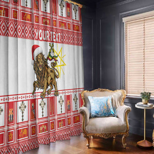 Personalized Ethiopia Melikam Gena Window Curtain Merry Christmas Lion of Judah