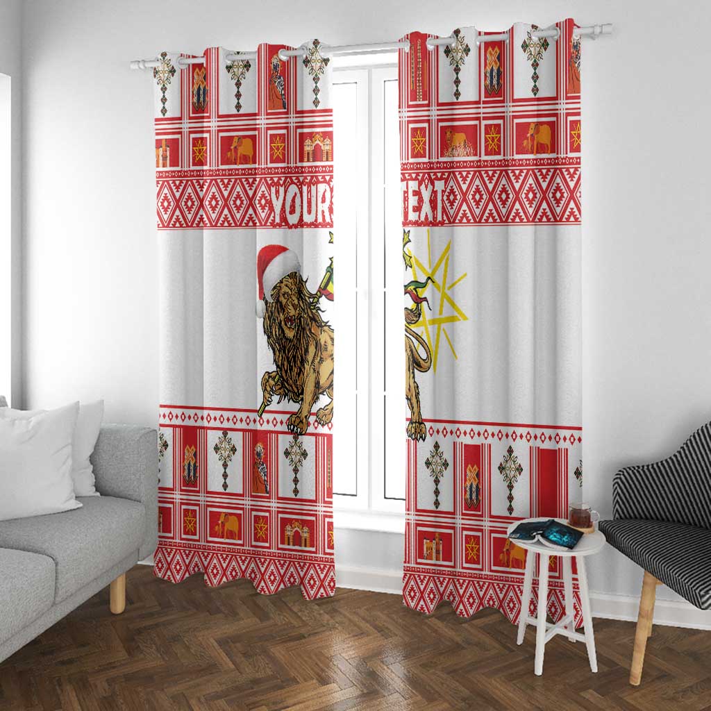 Personalized Ethiopia Melikam Gena Window Curtain Merry Christmas Lion of Judah