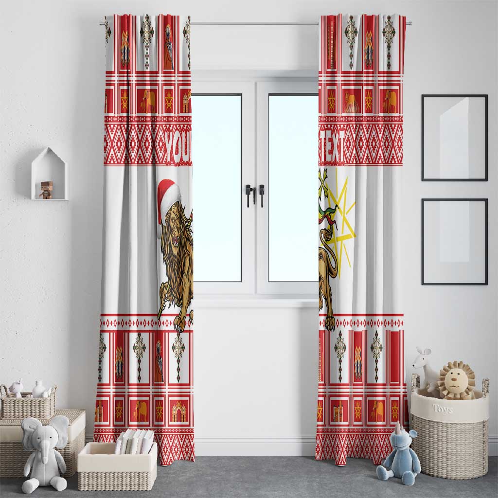 Personalized Ethiopia Melikam Gena Window Curtain Merry Christmas Lion of Judah