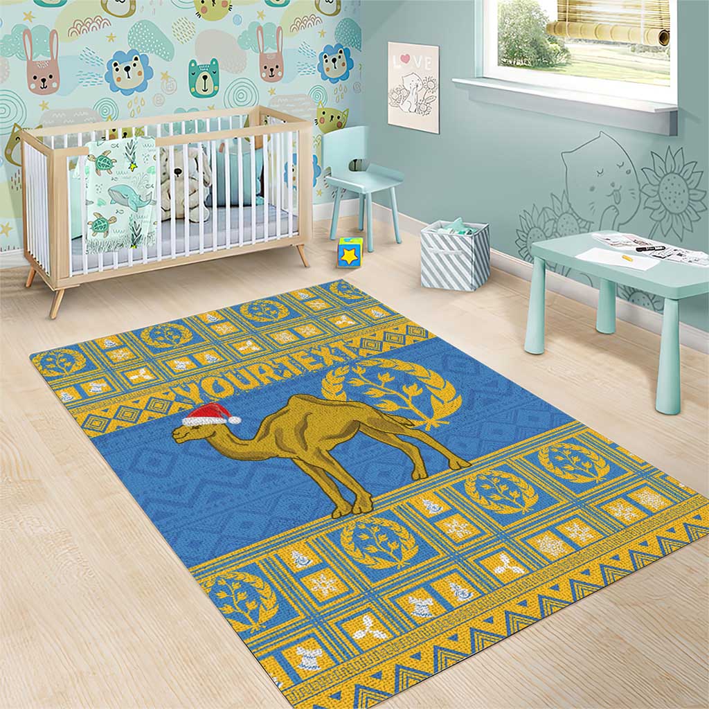 Personalized Eritrea Emblem Area Rug Ruhus Beal Lidet - Kente Pattern