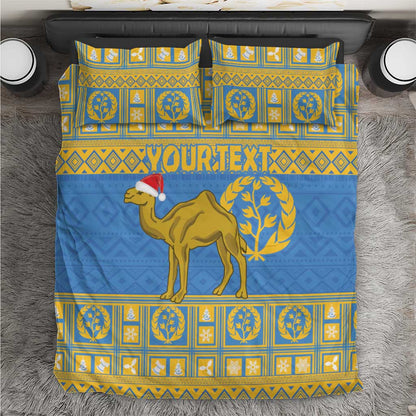 Personalized Eritrea Emblem Bedding Set Ruhus Beal Lidet - Kente Pattern