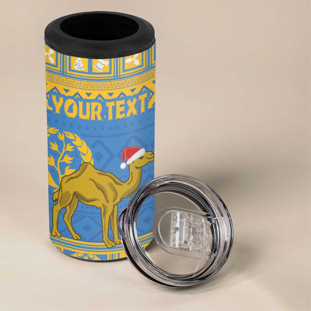 Personalized Eritrea Emblem 4 in 1 Can Cooler Tumbler Ruhus Beal Lidet - Kente Pattern
