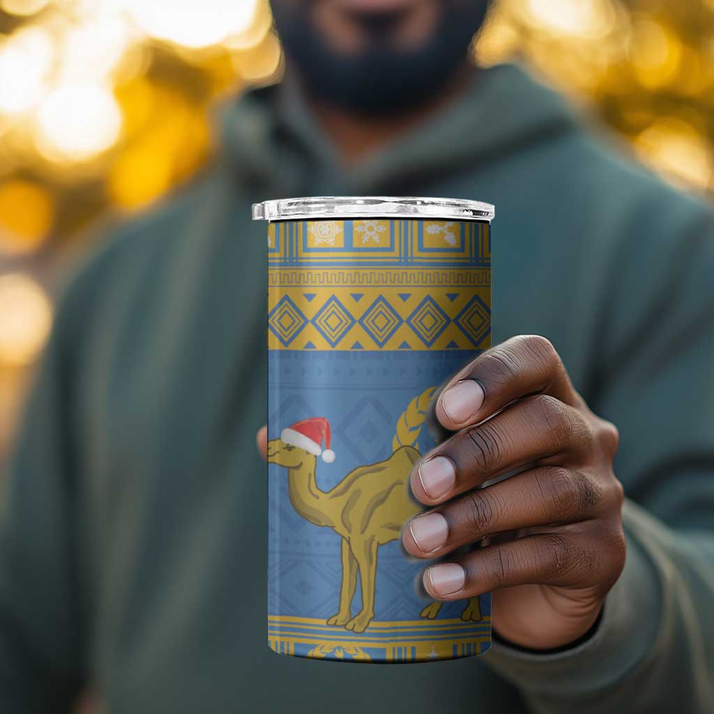 Personalized Eritrea Emblem 4 in 1 Can Cooler Tumbler Ruhus Beal Lidet - Kente Pattern