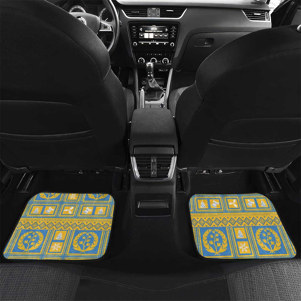 Personalized Eritrea Emblem Car Mats Ruhus Beal Lidet - Kente Pattern