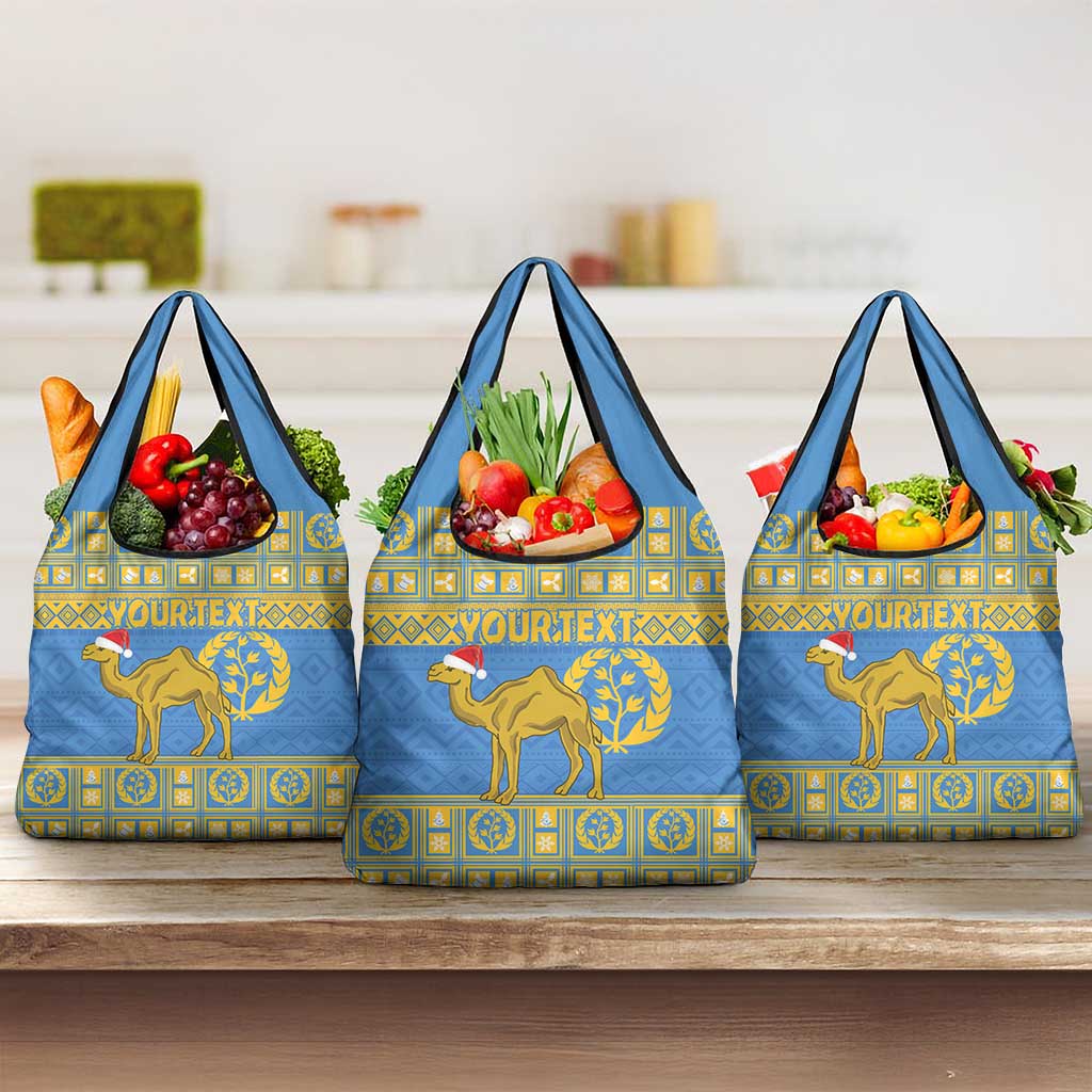 Personalized Eritrea Emblem Grocery Bag Ruhus Beal Lidet - Kente Pattern