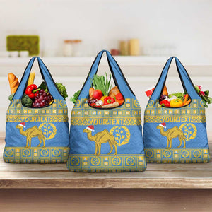 Personalized Eritrea Emblem Grocery Bag Ruhus Beal Lidet - Kente Pattern