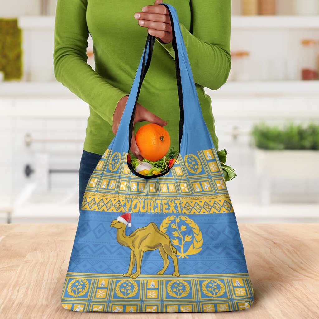 Personalized Eritrea Emblem Grocery Bag Ruhus Beal Lidet - Kente Pattern