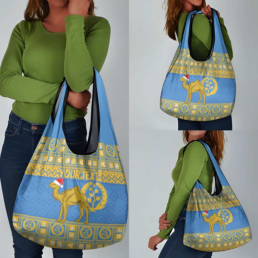 Personalized Eritrea Emblem Grocery Bag Ruhus Beal Lidet - Kente Pattern