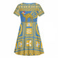 Personalized Eritrea Emblem Kid Short Sleeve Dress Ruhus Beal Lidet - Kente Pattern