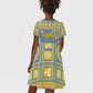 Personalized Eritrea Emblem Kid Short Sleeve Dress Ruhus Beal Lidet - Kente Pattern