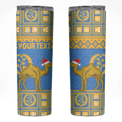 Personalized Eritrea Emblem Skinny Tumbler Ruhus Beal Lidet - Kente Pattern