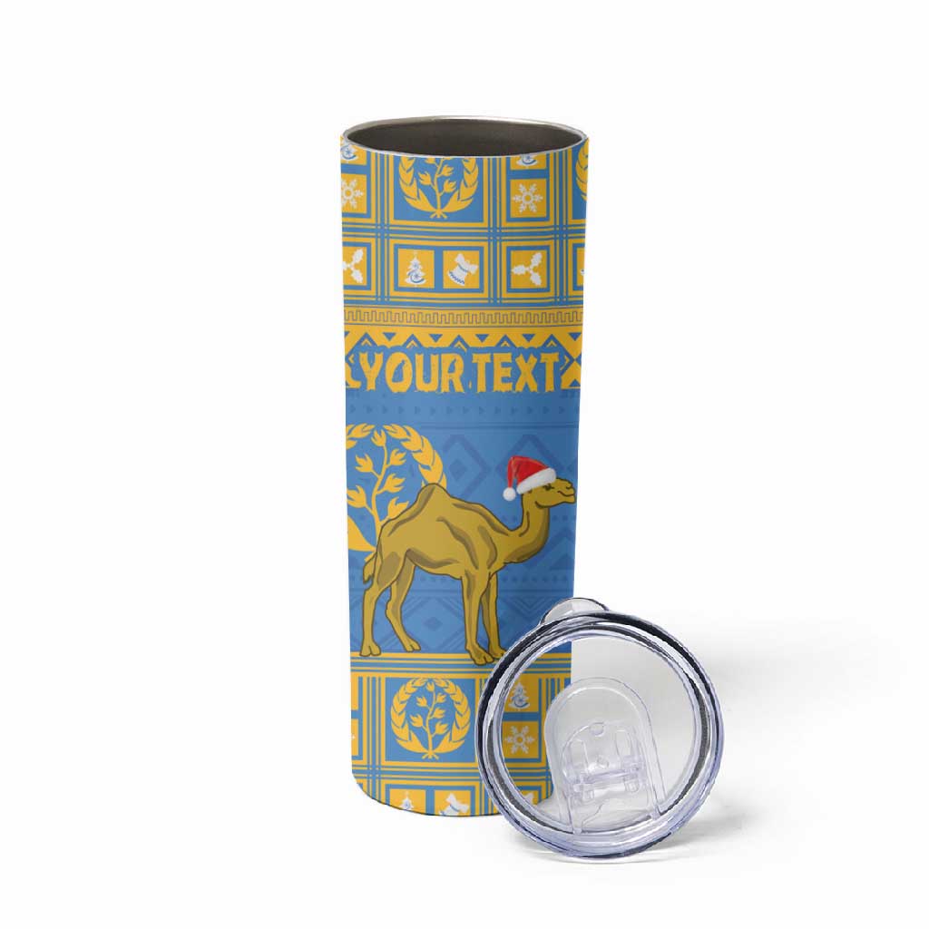 Personalized Eritrea Emblem Skinny Tumbler Ruhus Beal Lidet - Kente Pattern