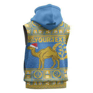 Personalized Eritrea Emblem Sleeveless Hoodie Ruhus Beal Lidet - Kente Pattern - African Pride