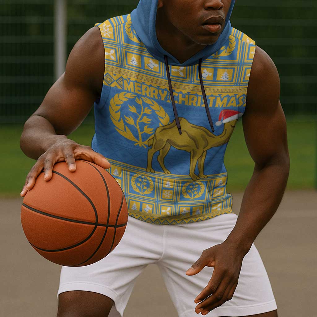 Personalized Eritrea Emblem Sleeveless Hoodie Ruhus Beal Lidet - Kente Pattern - African Pride