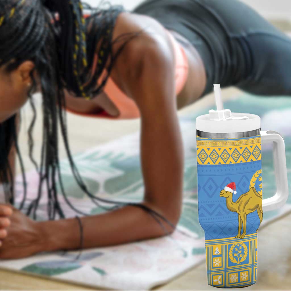 Personalized Eritrea Emblem Tumbler With Handle Ruhus Beal Lidet - Kente Pattern
