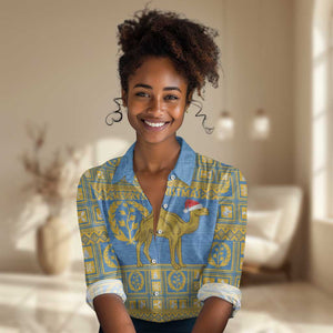 Personalized Eritrea Emblem Women Casual Shirt Ruhus Beal Lidet - Kente Pattern LT18