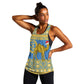 Personalized Eritrea Emblem Women Racerback Tank Ruhus Beal Lidet - Kente Pattern