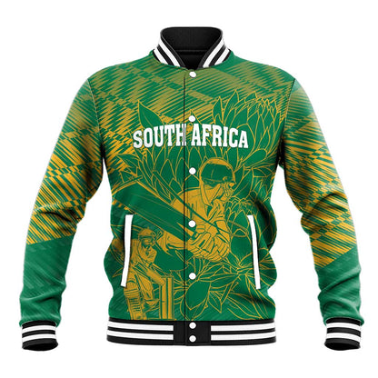 Cricket South Africa Custom Baseball Jacket Green Version Proteas - African Pride