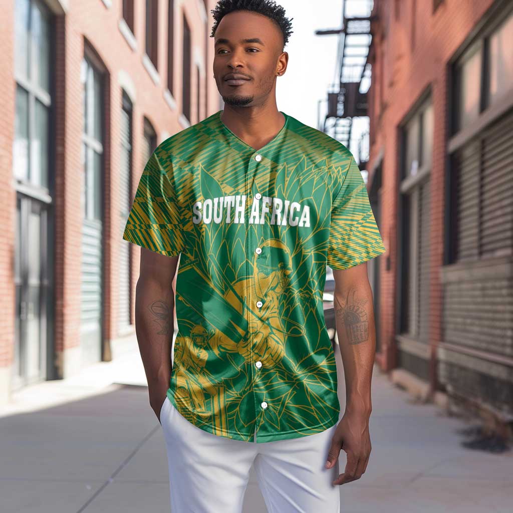 Cricket South Africa Custom Baseball Jersey Green Version Proteas - African Pride