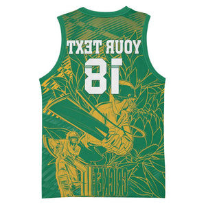 Cricket South Africa Custom Basketball Jersey Green Version Proteas - African Pride