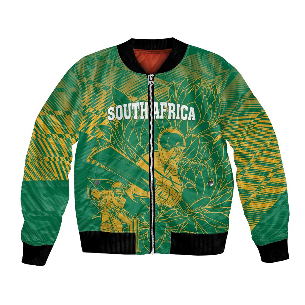Cricket South Africa Custom Bomber Jacket Green Version Proteas - African Pride