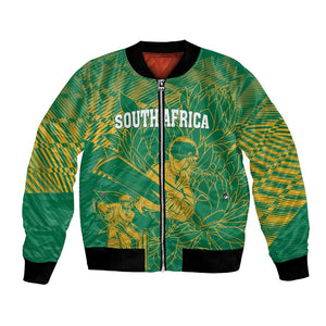 Cricket South Africa Custom Bomber Jacket Green Version Proteas - African Pride