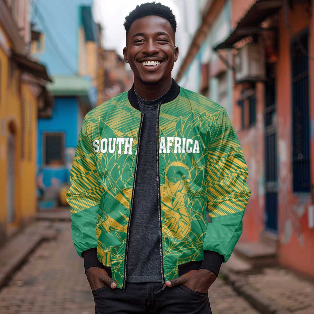 Cricket South Africa Custom Bomber Jacket Green Version Proteas - African Pride