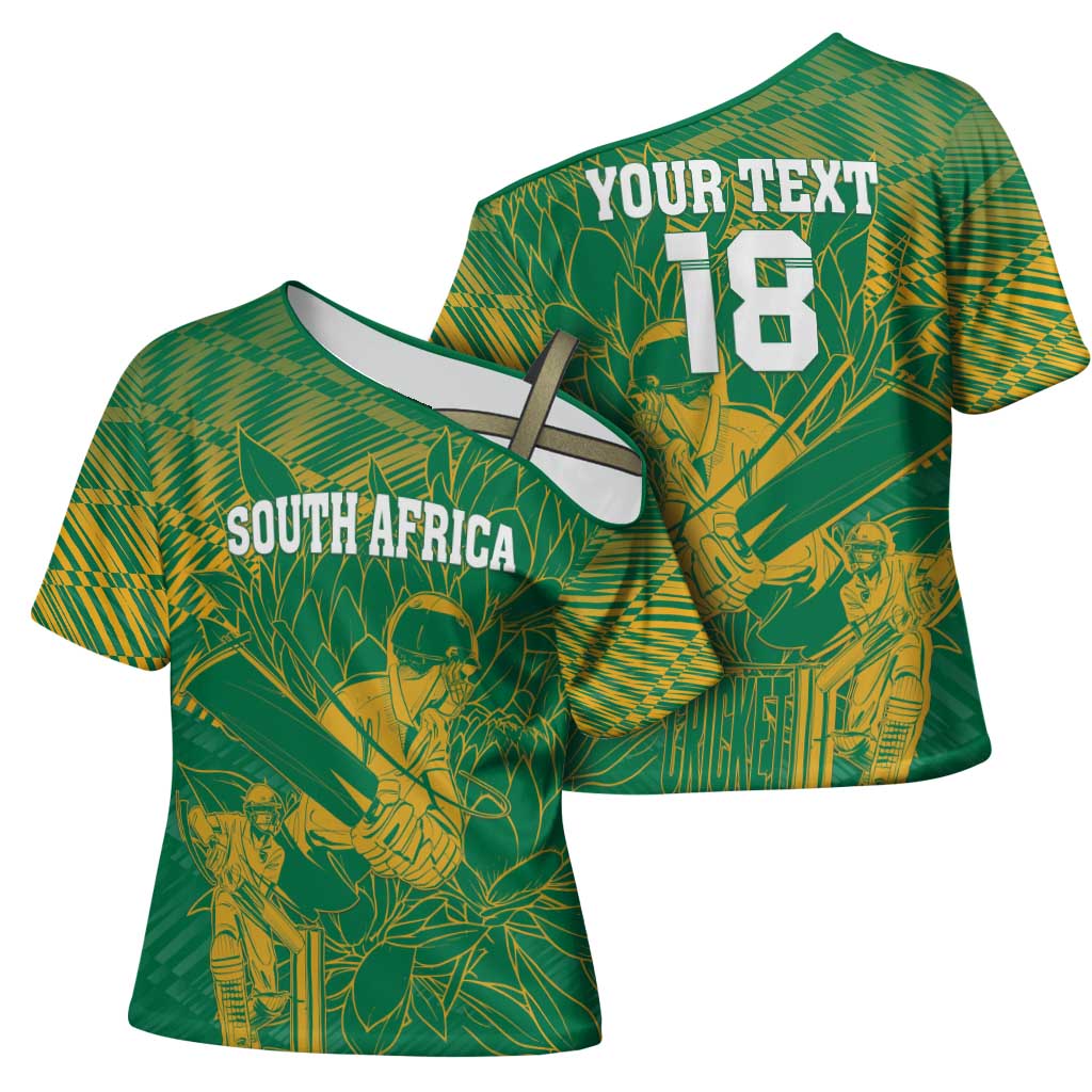 Cricket South Africa Custom Cross Shoulder Shirt Green Version Proteas