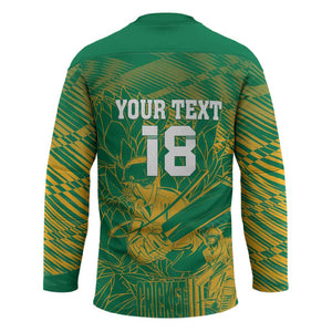 Cricket South Africa Custom Hockey Jersey Green Version Proteas