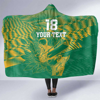 Cricket South Africa Custom Hooded Blanket Green Version Proteas - African Pride