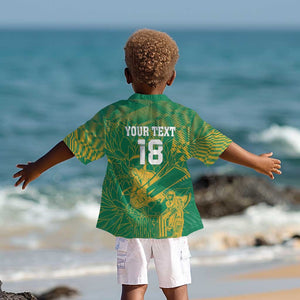 Cricket South Africa Custom Kid Hawaiian Shirt Green Version Proteas - African Pride