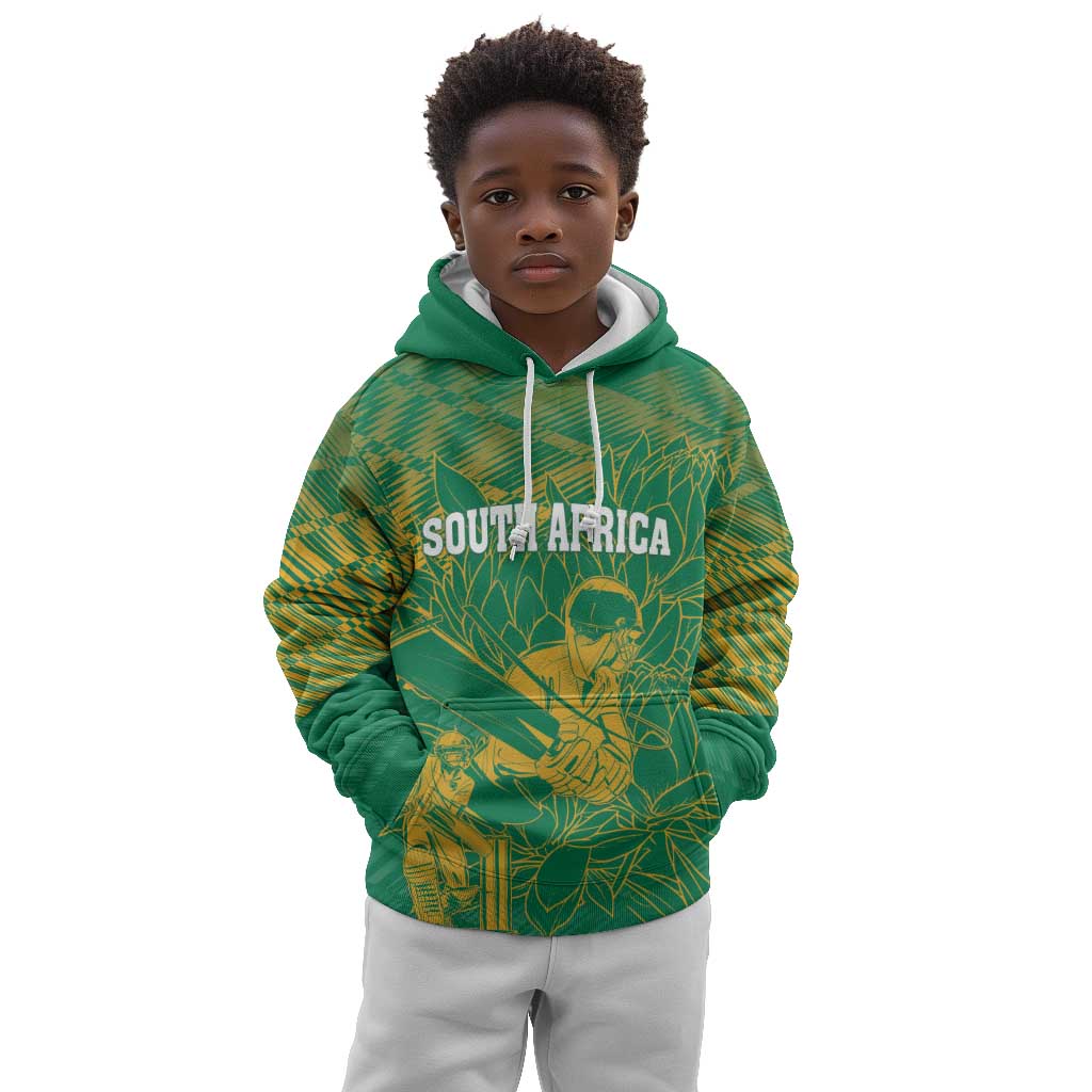 Cricket South Africa Custom Kid Hoodie Green Version Proteas - African Pride