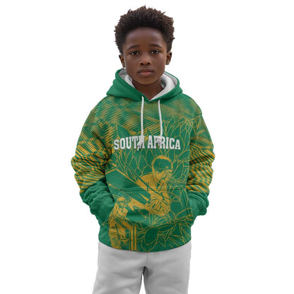 Cricket South Africa Custom Kid Hoodie Green Version Proteas - African Pride