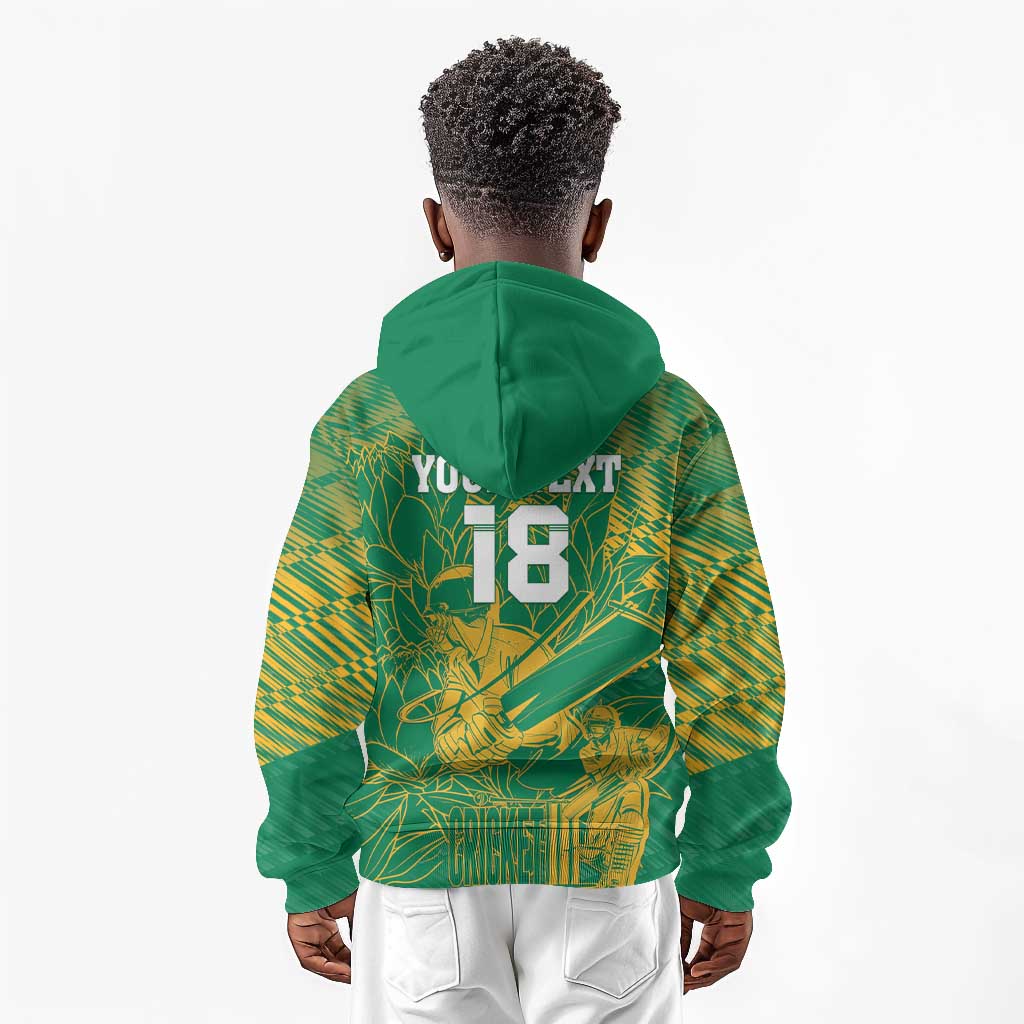 Cricket South Africa Custom Kid Hoodie Green Version Proteas - African Pride