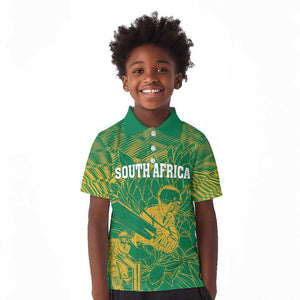 Cricket South Africa Custom Kid Polo Shirt Green Version Proteas - African Pride