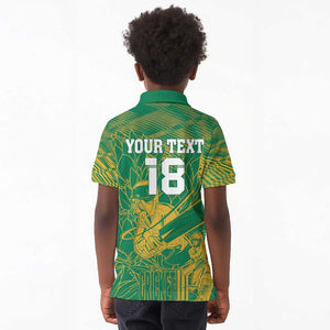Cricket South Africa Custom Kid Polo Shirt Green Version Proteas - African Pride