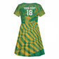 Cricket South Africa Custom Kid Short Sleeve Dress Green Version Proteas - African Pride