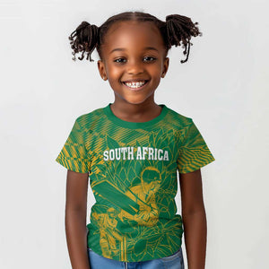 Cricket South Africa Custom Kid T shirt Green Version Proteas - African Pride