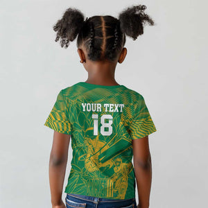 Cricket South Africa Custom Kid T shirt Green Version Proteas - African Pride