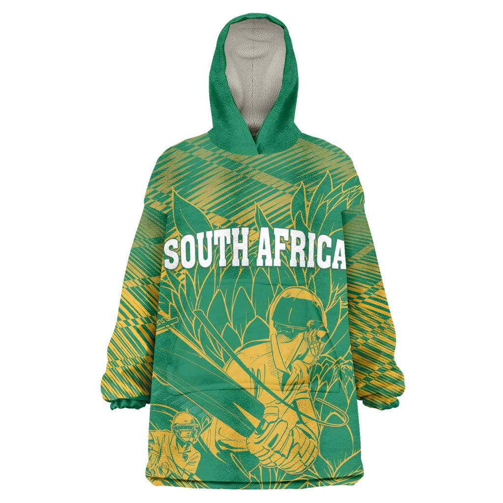 Cricket South Africa Custom Kid Wearable Blanket Hoodie Green Version Proteas - African Pride