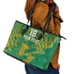 Cricket South Africa Custom Leather Tote Bag Green Version Proteas - African Pride