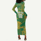 Cricket South Africa Custom Long Sleeve Bodycon Dress Green Version Proteas - African Pride
